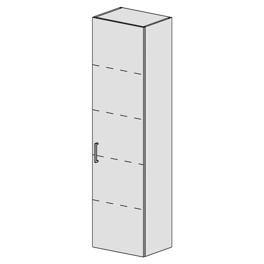 Armoire haute Spacio 
45 x 168 x 33.2 cm
armoire de tablette 1&nbsp;porte
porte charnière à droite
4&nbsp;tablettes réglable
porte avec Blumotion