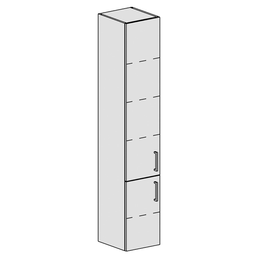 Armoire haute Spacio 
30 x 168 x 33.2 cm
armoire de tablette 2&nbsp;portes
portes charnière à gauche
4&nbsp;tablettes réglable
portes avec Blumotion