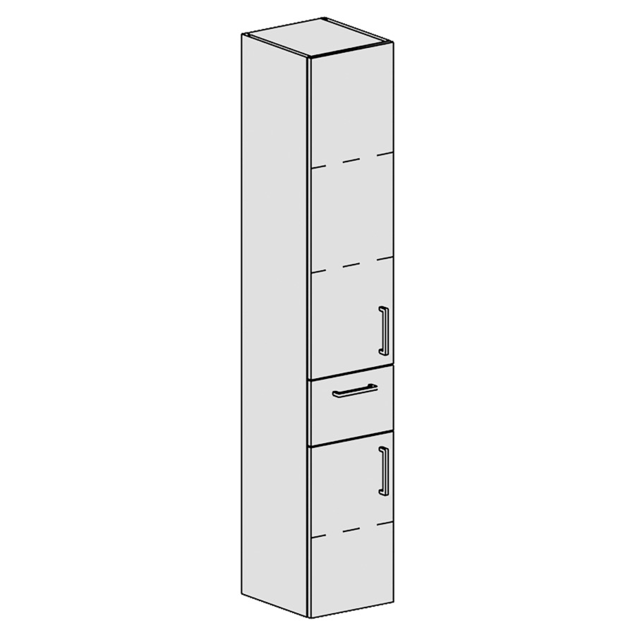 Armoire haute Spacio 
30 x 168 x 33.2 cm
élément de tiroir et armoire de tablette
2&nbsp;portes  charnière à gauche
3&nbsp;tablettes réglable
1&nbsp;tiroir au millieu
portes et tiroir avec Blumotion