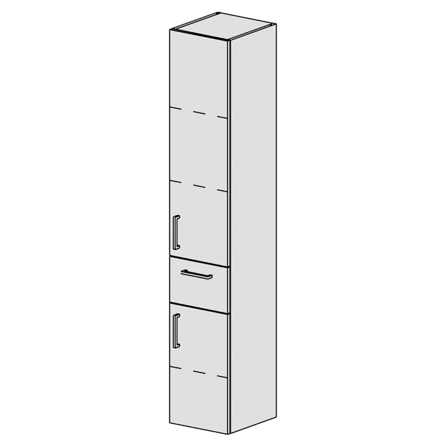 Armoire haute Spacio 
30 x 168 x 33.2 cm
élément de tiroir et armoire de tablette
2&nbsp;portes  charnière à droite
3&nbsp;tablettes réglable
1&nbsp;tiroir au millieu
portes et tiroir avec Blumotion