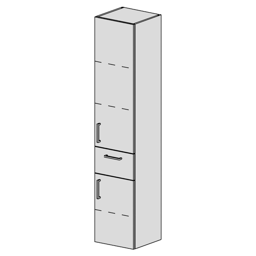 Armoire haute Spacio 
35 x 168 x 33.2 cm
élément de tiroir et armoire de tablette
2&nbsp;portes  charnière à droite
3&nbsp;tablettes réglable
1&nbsp;tiroir au millieu
portes et tiroir avec Blumotion
