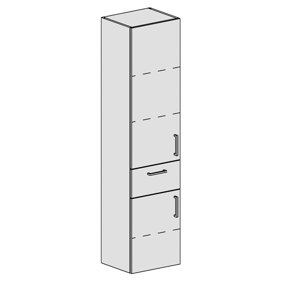 Armoire haute Spacio 
40 x 168 x 33.2 cm
élément de tiroir et armoire de tablette
2&nbsp;portes  charnière à gauche
3&nbsp;tablettes réglable
1&nbsp;tiroir au millieu
portes et tiroir avec Blumotion