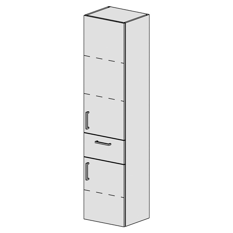 Armoire haute Spacio 
40 x 168 x 33.2 cm
élément de tiroir et armoire de tablette
2&nbsp;portes charnière à droite
3&nbsp;tablettes réglable
1&nbsp;tiroir au millieu
portes et tiroir avec Blumotion