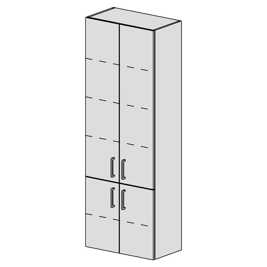 Armoire haute Spacio 
60 x 168 x 33.2 cm
armoire de tablette 4&nbsp;portes
4&nbsp;tablettes réglable
portes avec Blumotion