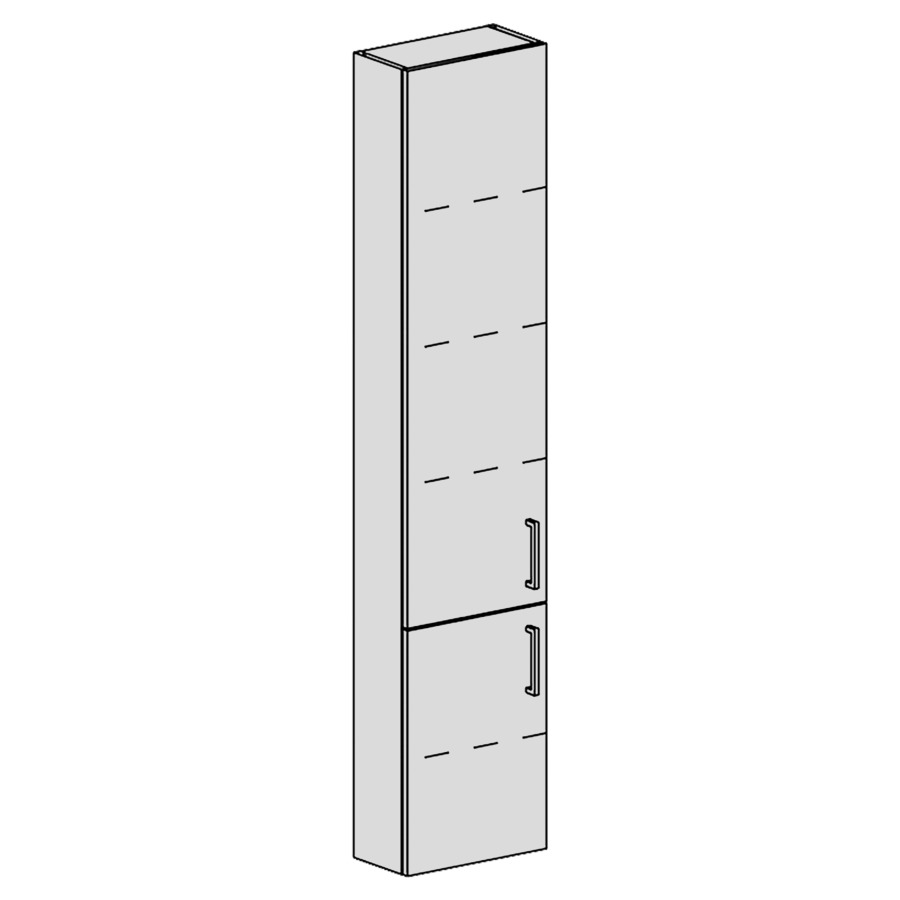 Armoire haute Spacio 
35 x 168 x 17.8 cm
armoire de tablette 2&nbsp;portes
portes charnière à gauche
4&nbsp;tablettes réglable
portes avec Blumotion