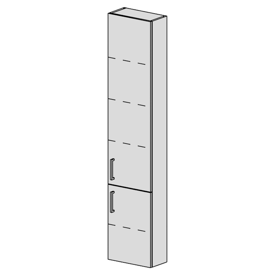 Armoire haute Spacio 
35 x 168 x 17.8 cm
armoire de tablette 2&nbsp;portes
portes charnière à droite
4&nbsp;tablettes réglable
portes avec Blumotion