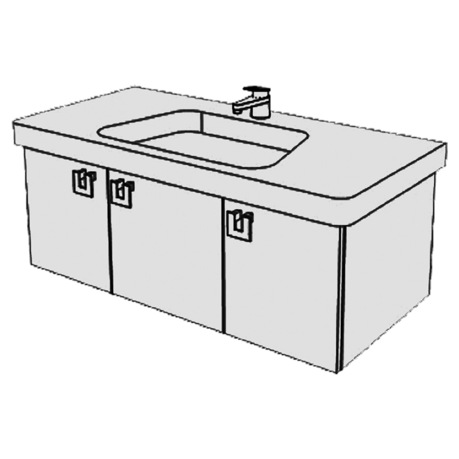 Élément inférieur  Moderna Plus Slim
95 x 39 x 45.8 cm
2&nbsp;armoires de tablette 3&nbsp;portes
rechte Tür charnière à droite
portes avec Blumotion