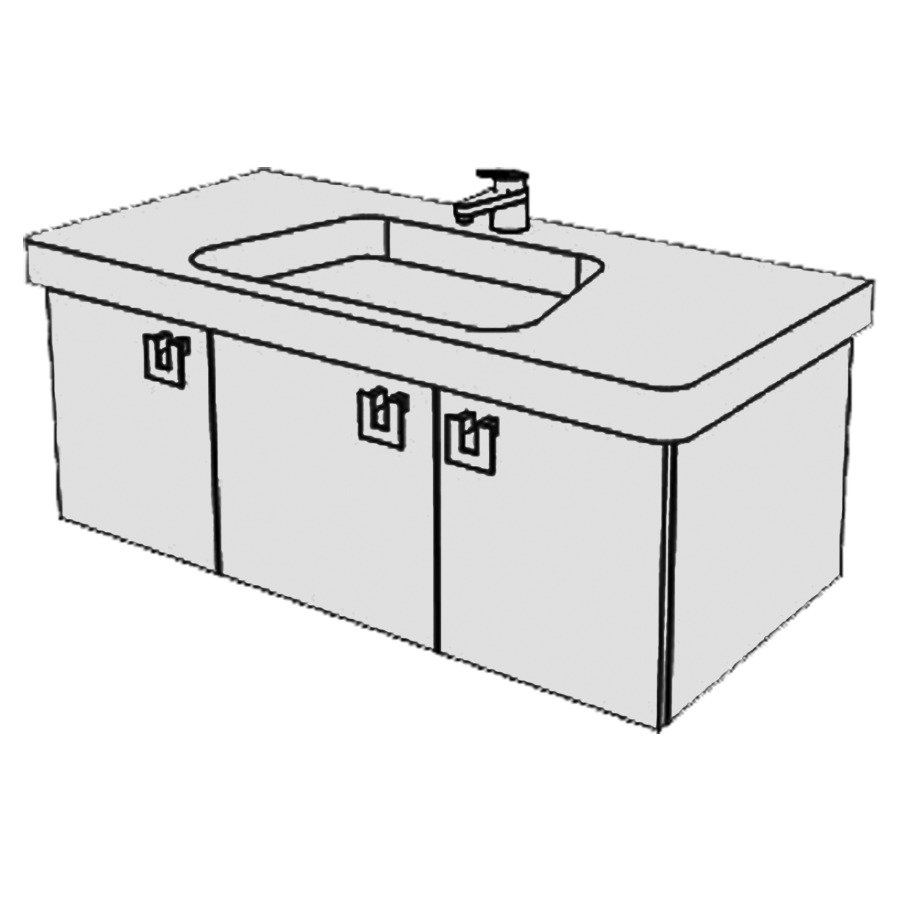 Élément inférieur  Moderna Plus Slim
95 x 39 x 45.8 cm
2&nbsp;armoires de tablette 3&nbsp;portes
porte gauche charnière à gauche
portes avec Blumotion