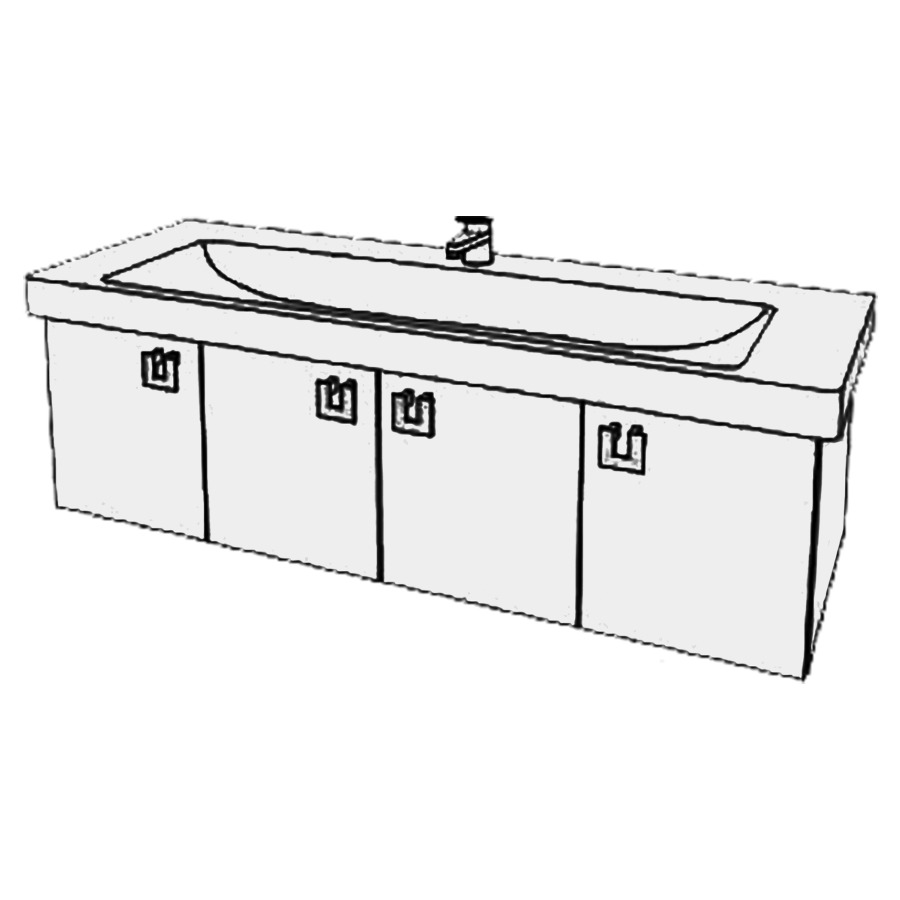 Élément inférieur  Subway 2 Slim
125 x 39 x 44.8 cm
armoire de tablette 4&nbsp;portes
porte gauche charnière à gauche
porte droite charnière à droite
portes avec Blumotion