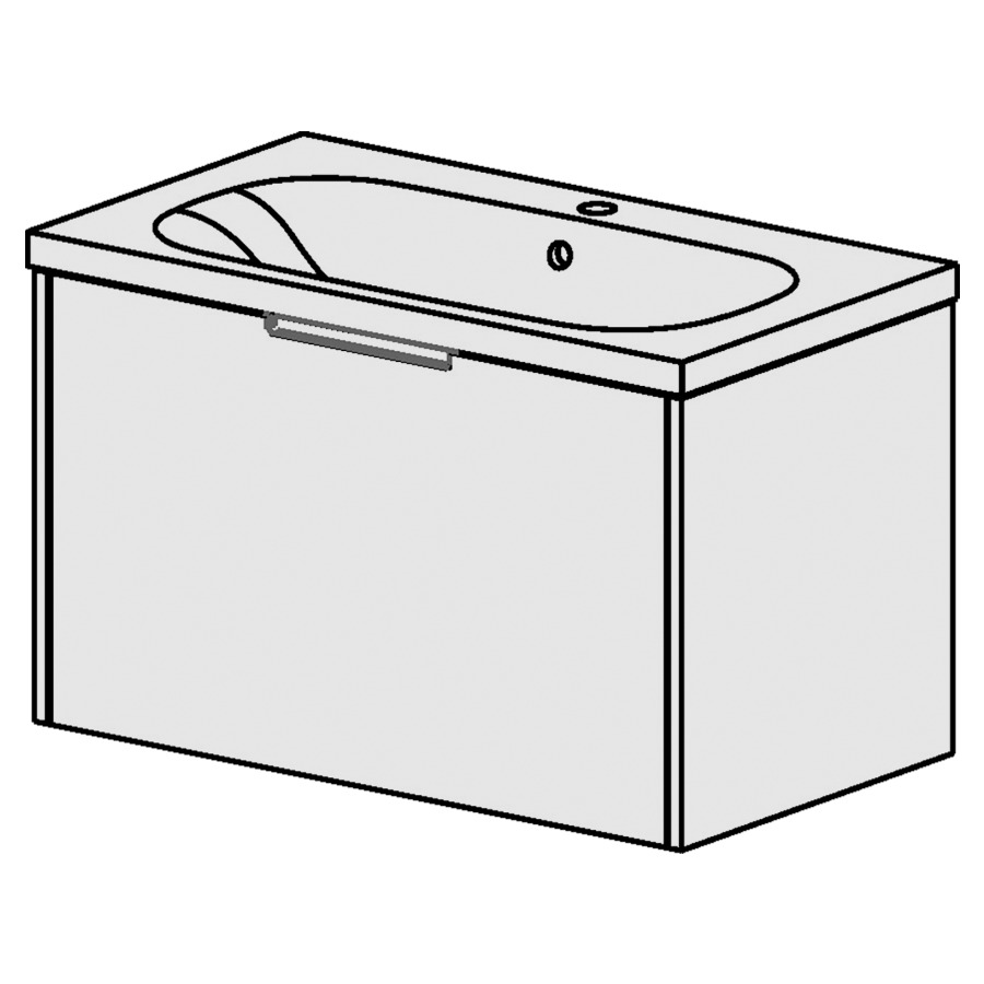 Élément inférieur  Procasa Tre 23
80 x 47.5 x 45 cm
élément de tiroir 1&nbsp;tiroir
pour table en céramique blanc Tre
avec 1 lavabo
