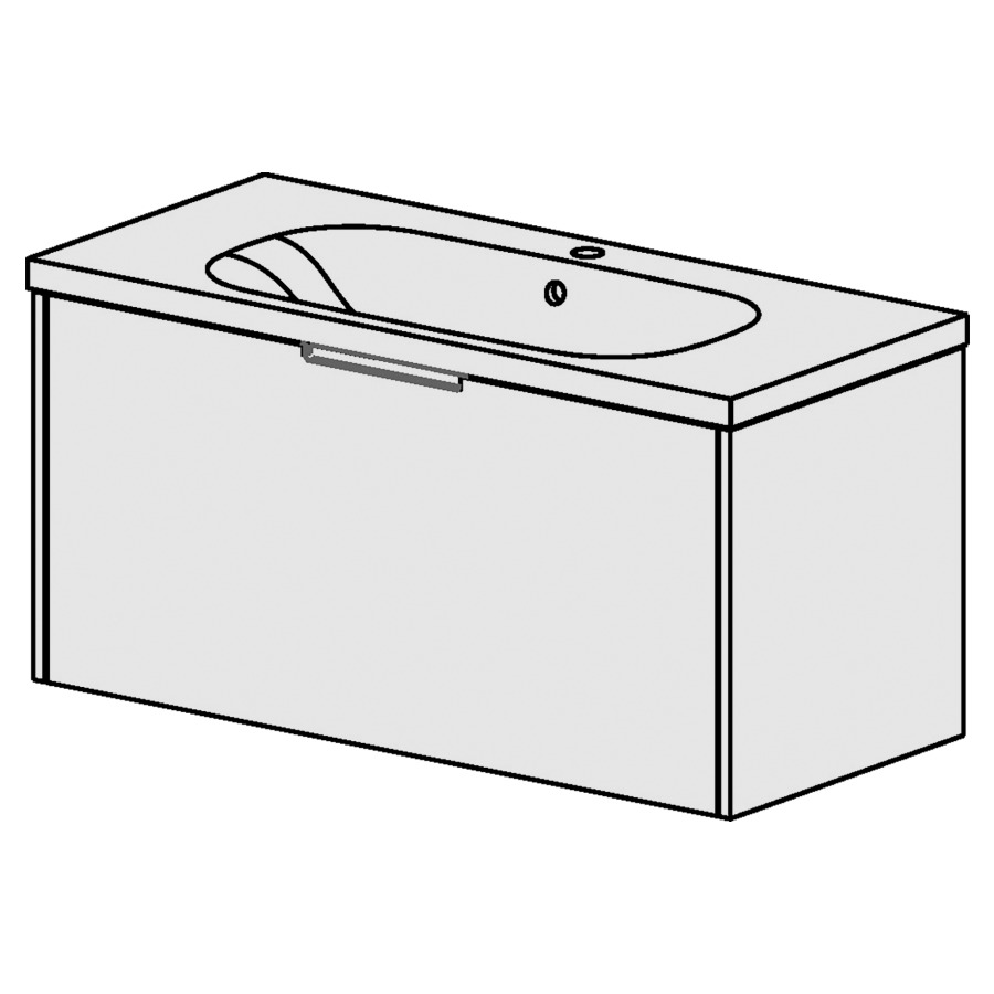 Élément inférieur  Procasa Tre 23
100 x 47.5 x 45 cm
élément de tiroir 1&nbsp;tiroir
pour table en céramique blanc Tre
avec 1 lavabo
