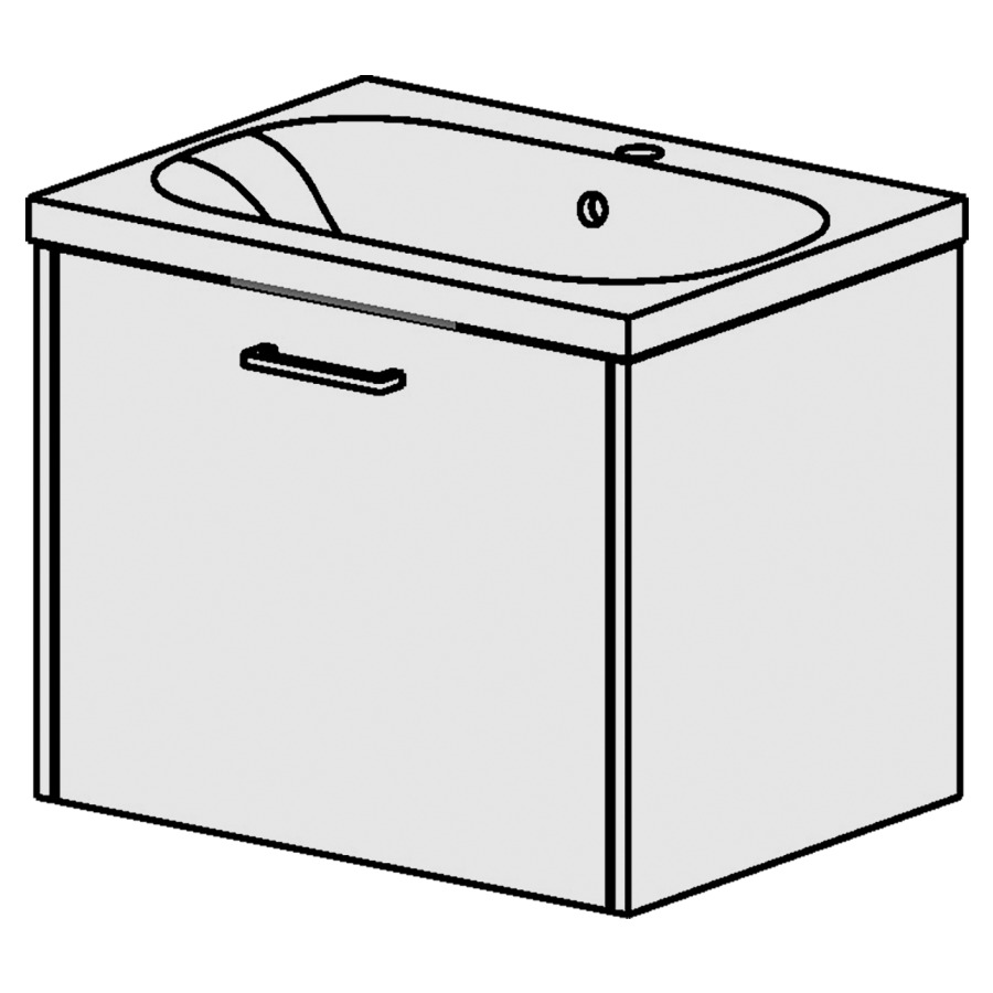 Élément inférieur  Procasa Tre 23
60 x 47.5 x 45 cm
élément de tiroir 1&nbsp;tiroir
pour table en céramique blanc Tre
avec 1 lavabo