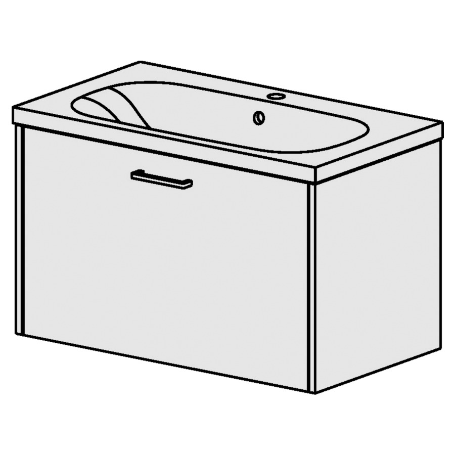 Élément inférieur  Procasa Tre 23
80 x 47.5 x 45 cm
élément de tiroir 1&nbsp;tiroir
pour table en céramique blanc Tre
avec 1 lavabo