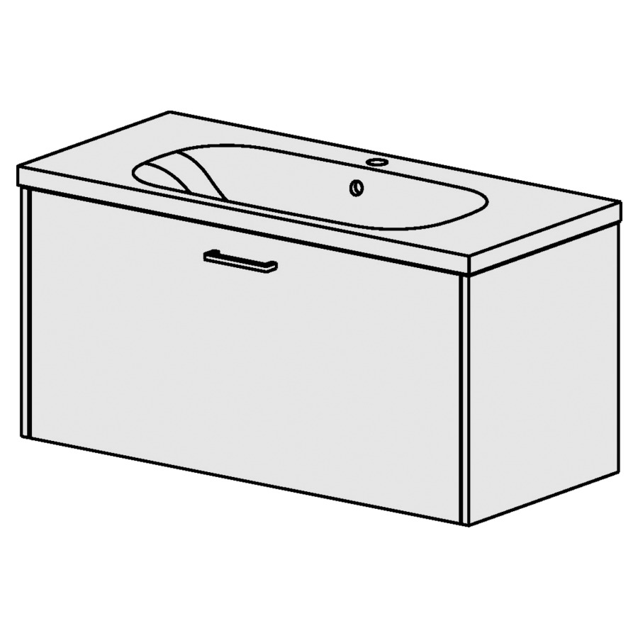 Élément inférieur  Procasa Tre 23
100 x 47.5 x 45 cm
élément de tiroir 1&nbsp;tiroir
pour table en céramique blanc Tre
avec 1 lavabo
