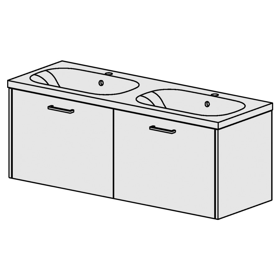 Élément inférieur  Procasa Tre
130 x 47.5 x 45 cm
2&nbsp;éléments de tiroir 1&nbsp;tiroir chacune
pour table en céramique blanc Tre
avec 2 lavabos