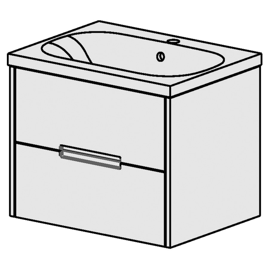 Élément inférieur  Procasa Tre 23
60 x 47.5 x 45 cm
élément de tiroir 2&nbsp;tiroirs
pour table en céramique blanc Tre
avec 1 lavabo
