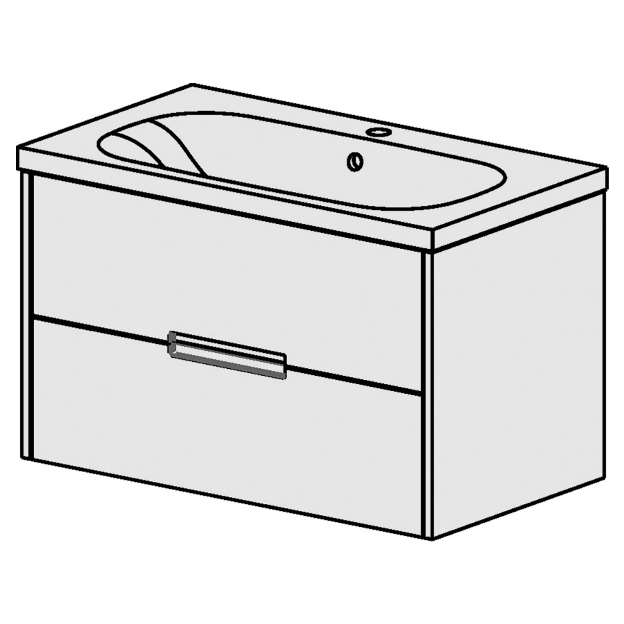 Élément inférieur  Procasa Tre 23
80 x 47.5 x 45 cm
élément de tiroir 2&nbsp;tiroirs
pour table en céramique blanc Tre
avec 1 lavabo