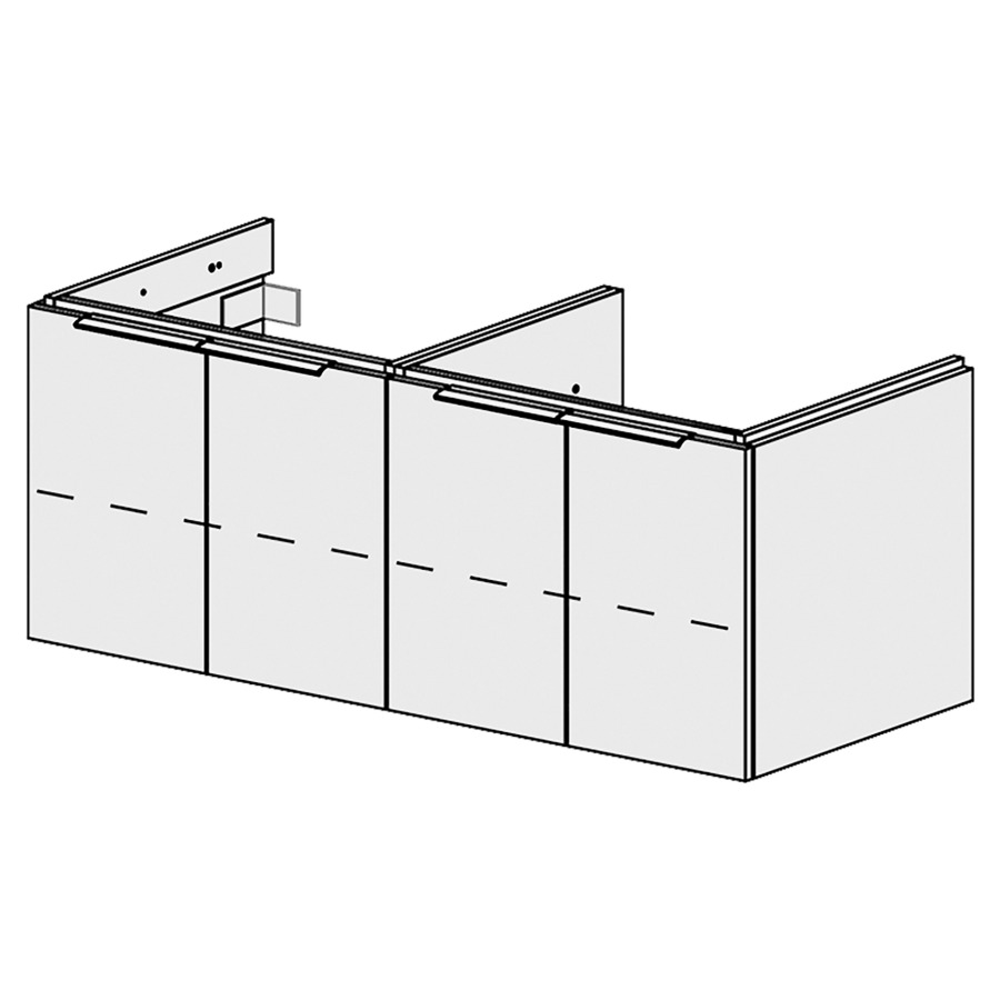 Élément inférieur  Glano Top
120 x 46 x 50.7 cm
2&nbsp;armoires de tablette 2&nbsp;portes chacune
1&nbsp;tablette chacune réglable
portes avec Blumotion
