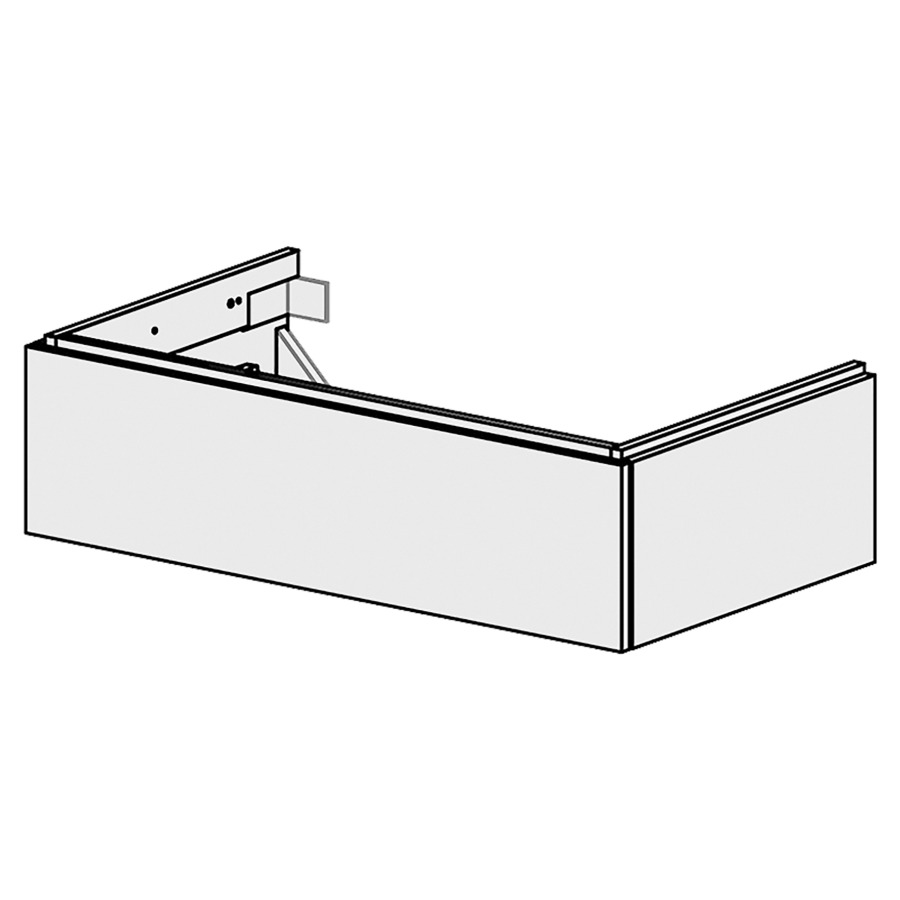 Élément inférieur  Glano Top
90 x 23.3 x 50.7 cm
pour lavabo au milieu
élément de tiroir 1&nbsp;tiroir
tiroir avec Blumotion
pour siphon à encombrement réduit 
et manchon à emboîter 32 mm