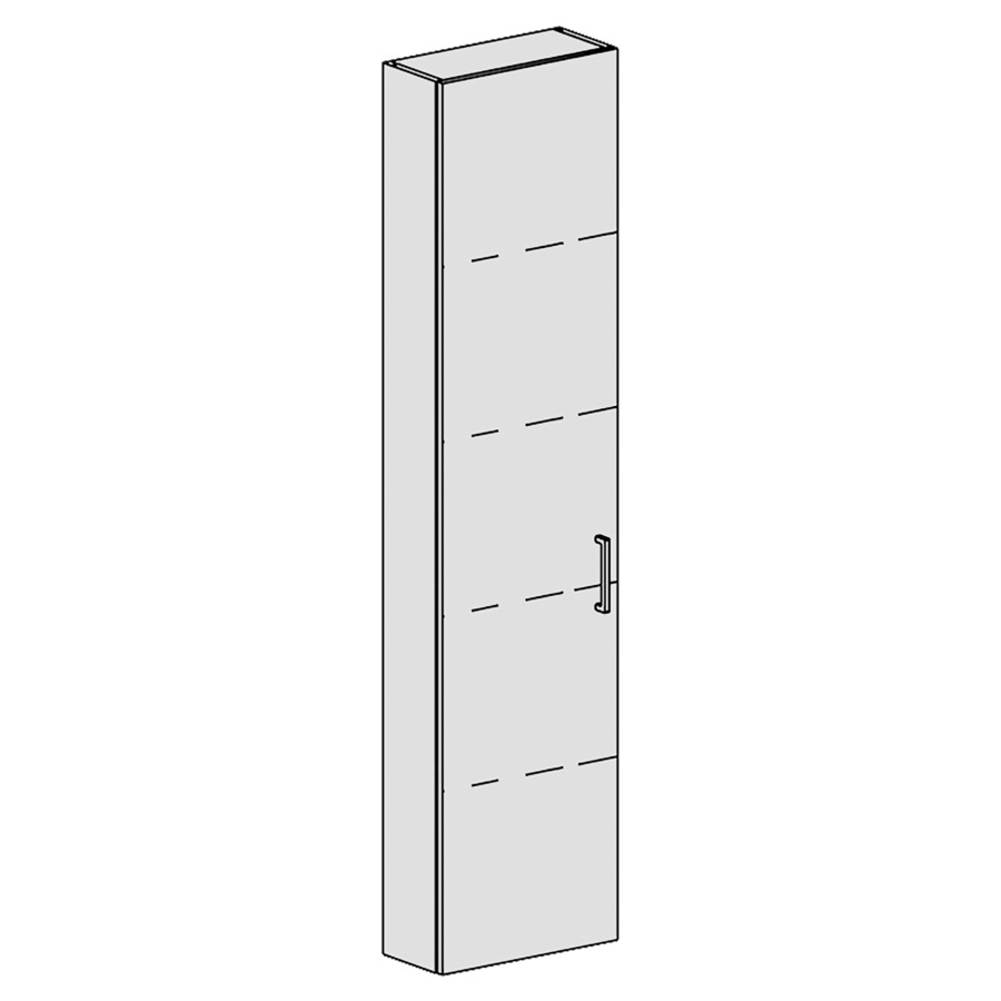 Armoire haute Spacio 
40 x 168 x 17.8 cm
armoire de tablette 1&nbsp;porte
porte charnière à gauche
4&nbsp;tablettes réglable
porte avec Blumotion