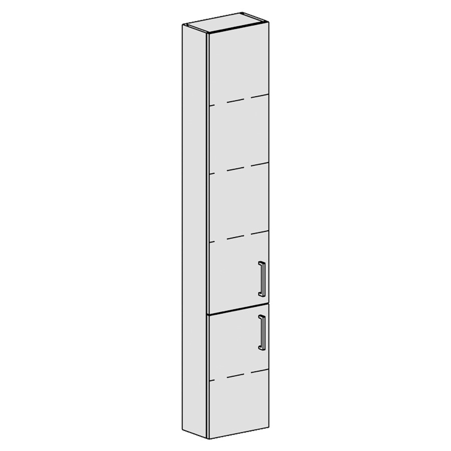 Armoire haute Spacio 
30 x 168 x 17.8 cm
armoire de tablette 2&nbsp;portes
portes charnière à gauche
4&nbsp;tablettes réglable
portes avec Blumotion