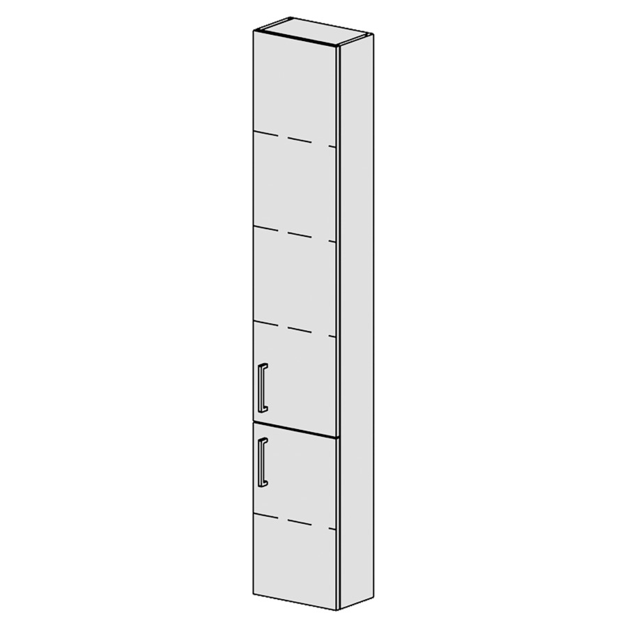 Armoire haute Spacio 
30 x 168 x 17.8 cm
armoire de tablette 2&nbsp;portes
portes charnière à droite
4&nbsp;tablettes réglable
portes avec Blumotion