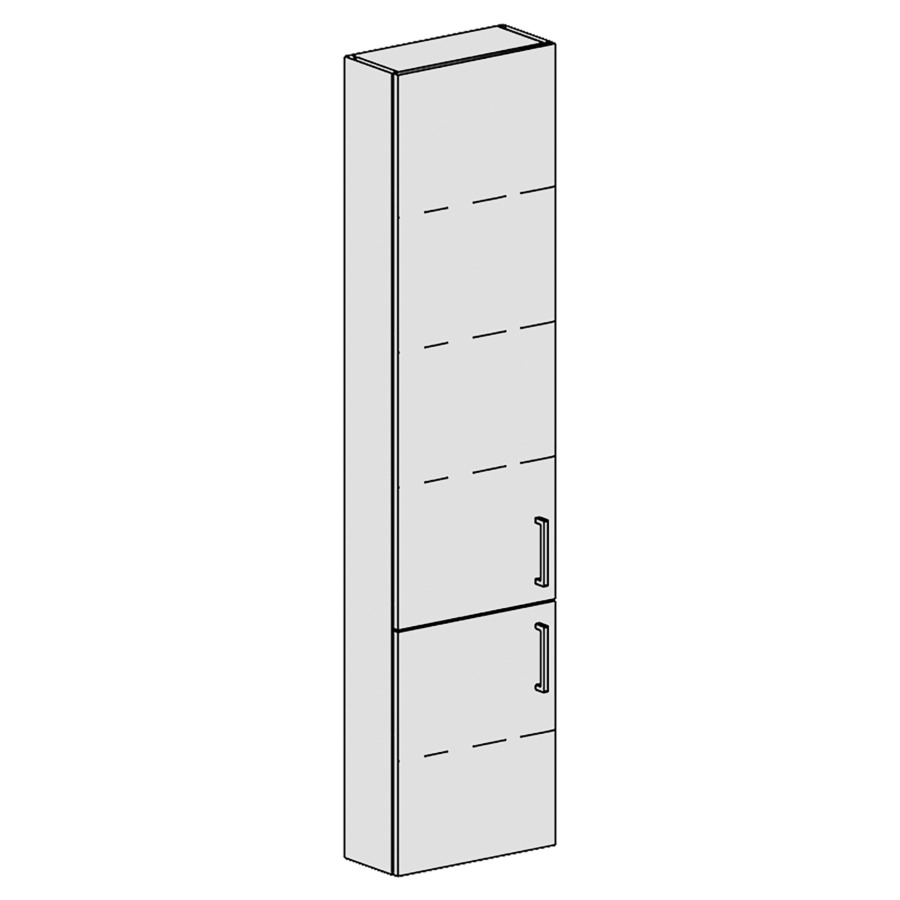 Armoire haute Spacio 
40 x 168 x 17.8 cm
armoire de tablette 2&nbsp;portes
portes charnière à gauche
4&nbsp;tablettes réglable
portes avec Blumotion