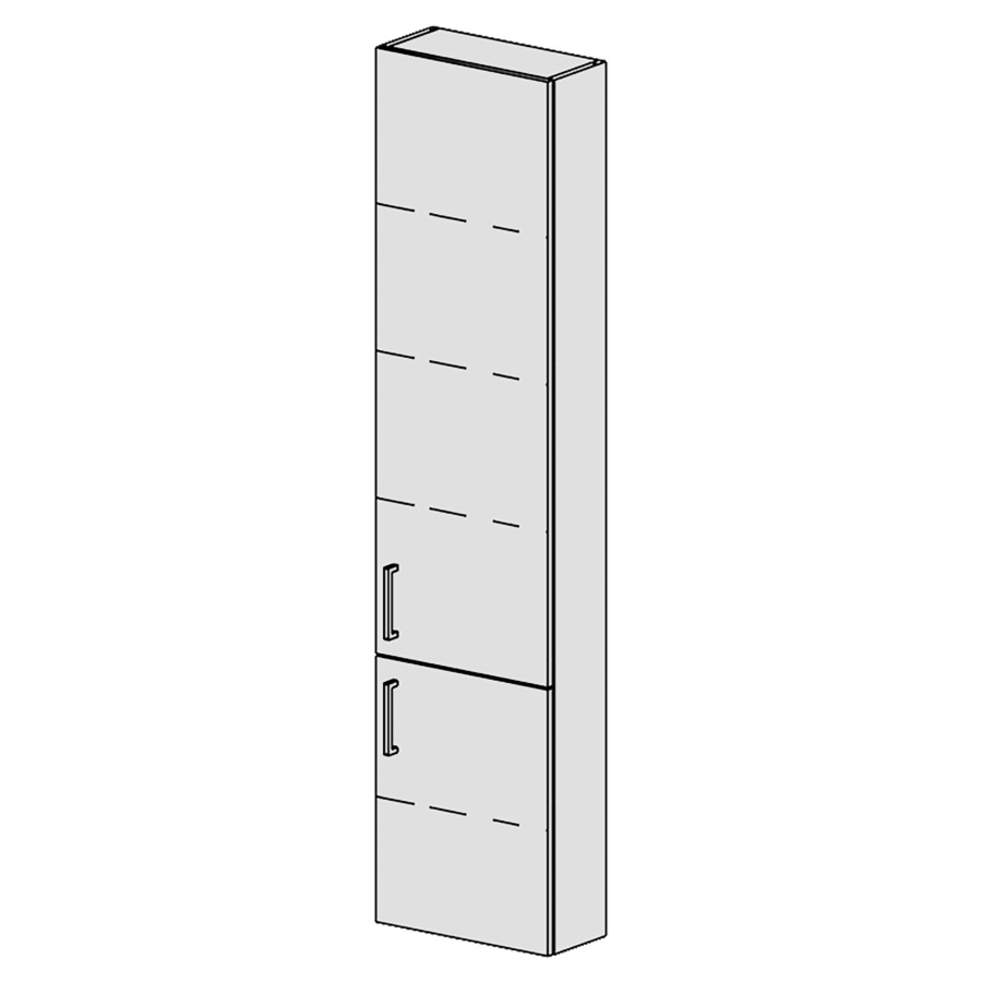 Armoire haute Spacio 
40 x 168 x 17.8 cm
armoire de tablette 2&nbsp;portes
portes charnière à droite
4&nbsp;tablettes réglable
portes avec Blumotion