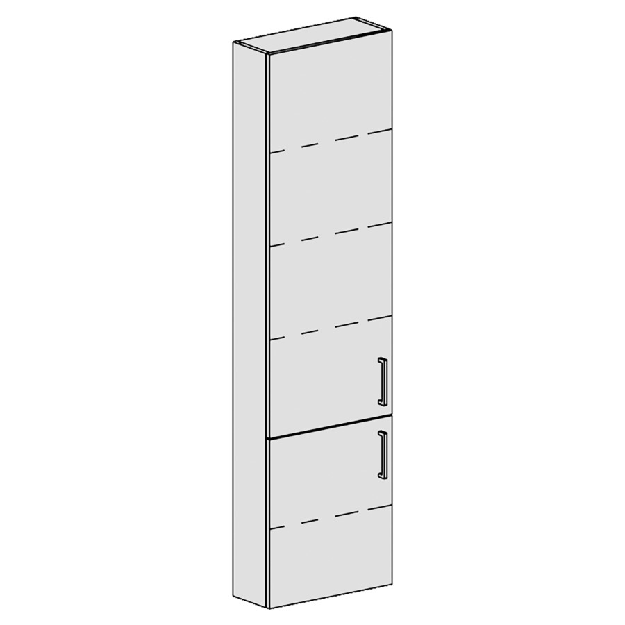 Armoire haute Spacio 
45 x 168 x 17.8 cm
armoire de tablette 2&nbsp;portes
portes charnière à gauche
4&nbsp;tablettes réglable
portes avec Blumotion