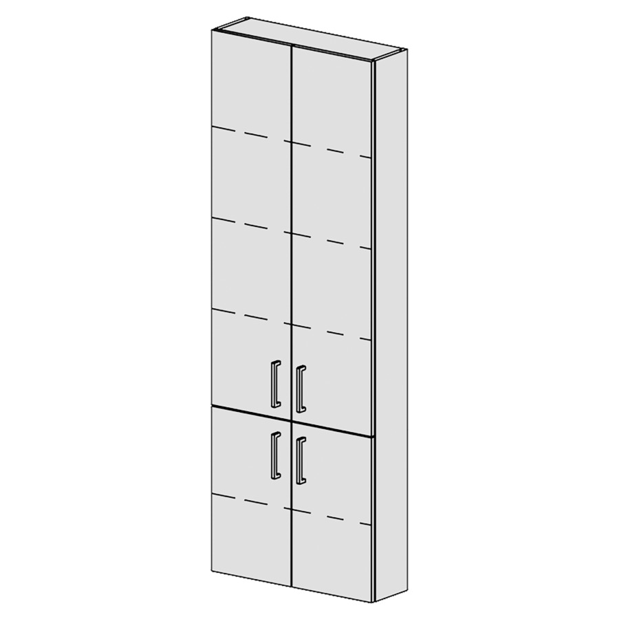 Armoire haute Spacio 
60 x 168 x 17.8 cm
armoire de tablette 4&nbsp;portes
4&nbsp;tablettes réglable
portes avec Blumotion