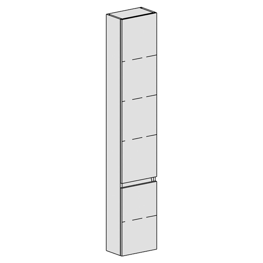 Armoire haute Spacio 
30 x 168 x 17.8 cm
armoire de tablette 2&nbsp;portes
portes charnière à gauche
4&nbsp;tablettes réglable
portes avec Blumotion