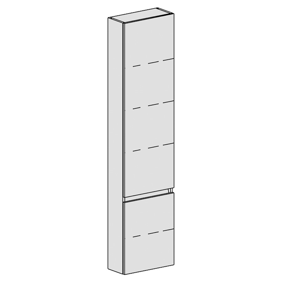 Armoire haute Spacio 
40 x 168 x 17.8 cm
armoire de tablette 2&nbsp;portes
portes charnière à gauche
4&nbsp;tablettes réglable
portes avec Blumotion