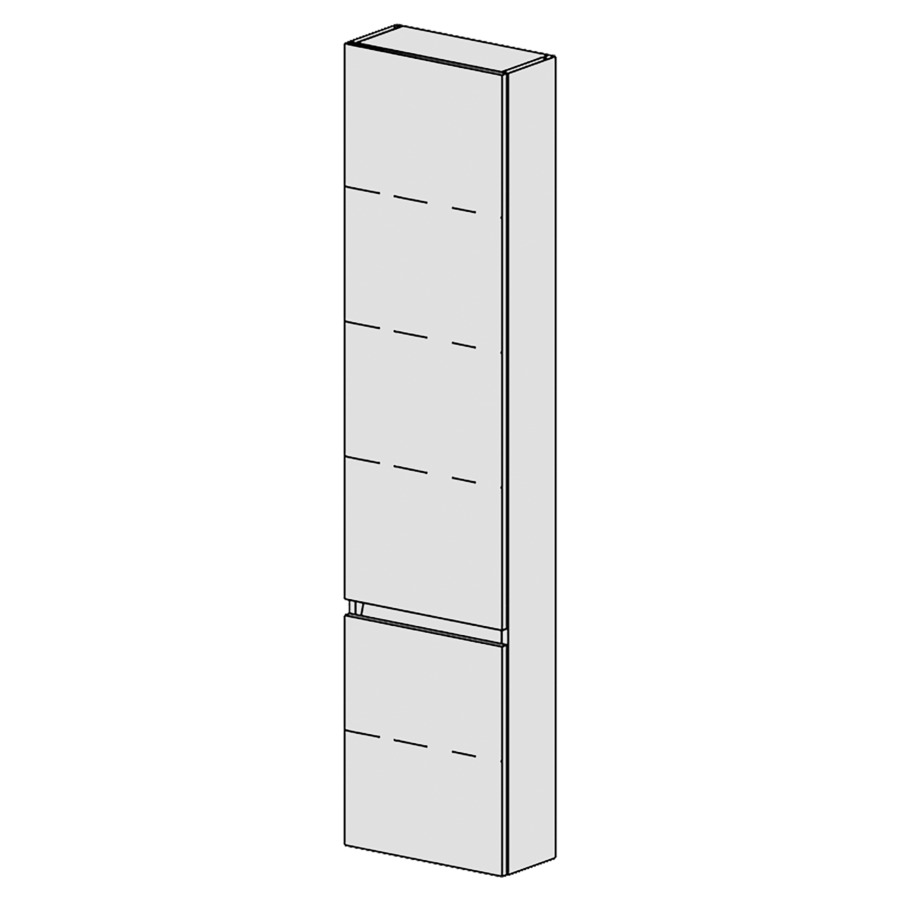 Armoire haute Spacio 
40 x 168 x 17.8 cm
armoire de tablette 2&nbsp;portes
portes charnière à droite
4&nbsp;tablettes réglable
portes avec Blumotion