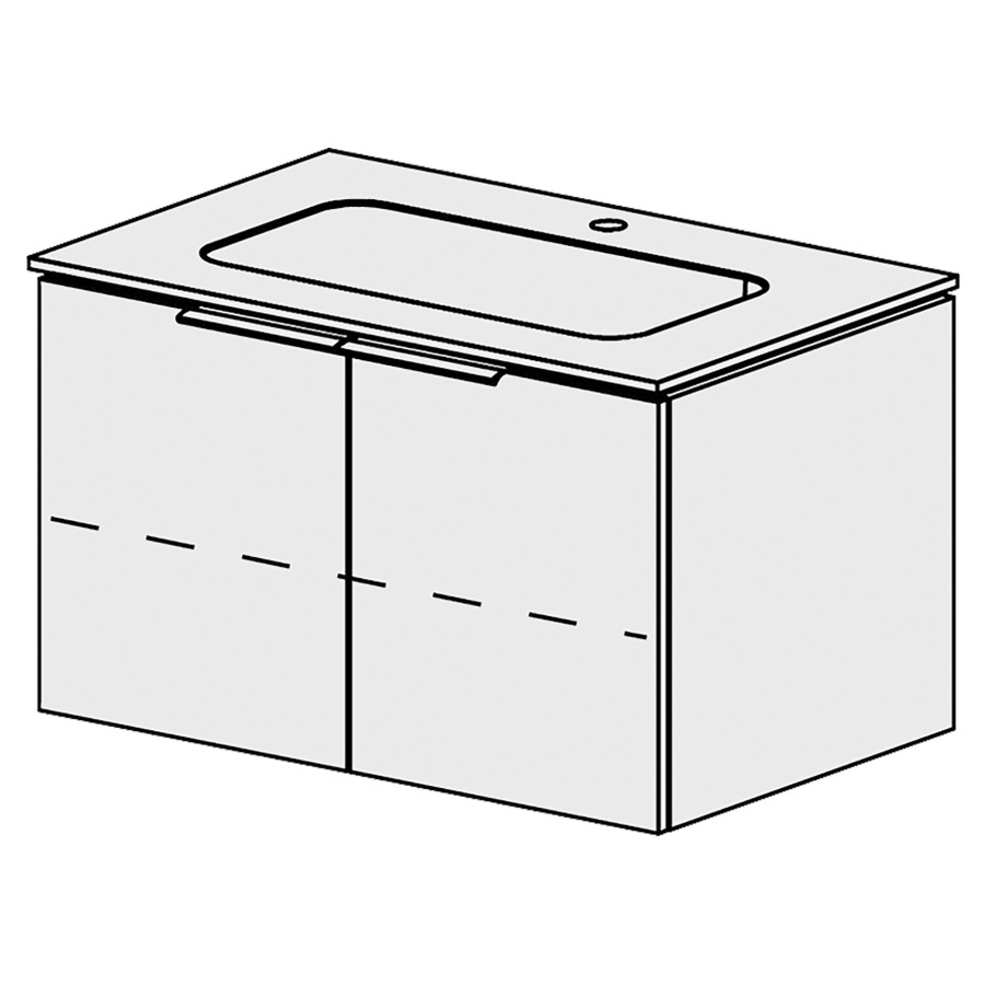 Élément inférieur  Glano Mineral 
81 x 47.5 x 51.5 cm
recouvrement Fonte minérale blanc mat
avec lavabo au milieu
armoire de tablette 2&nbsp;portes
1&nbsp;tablette réglable
portes avec Blumotion