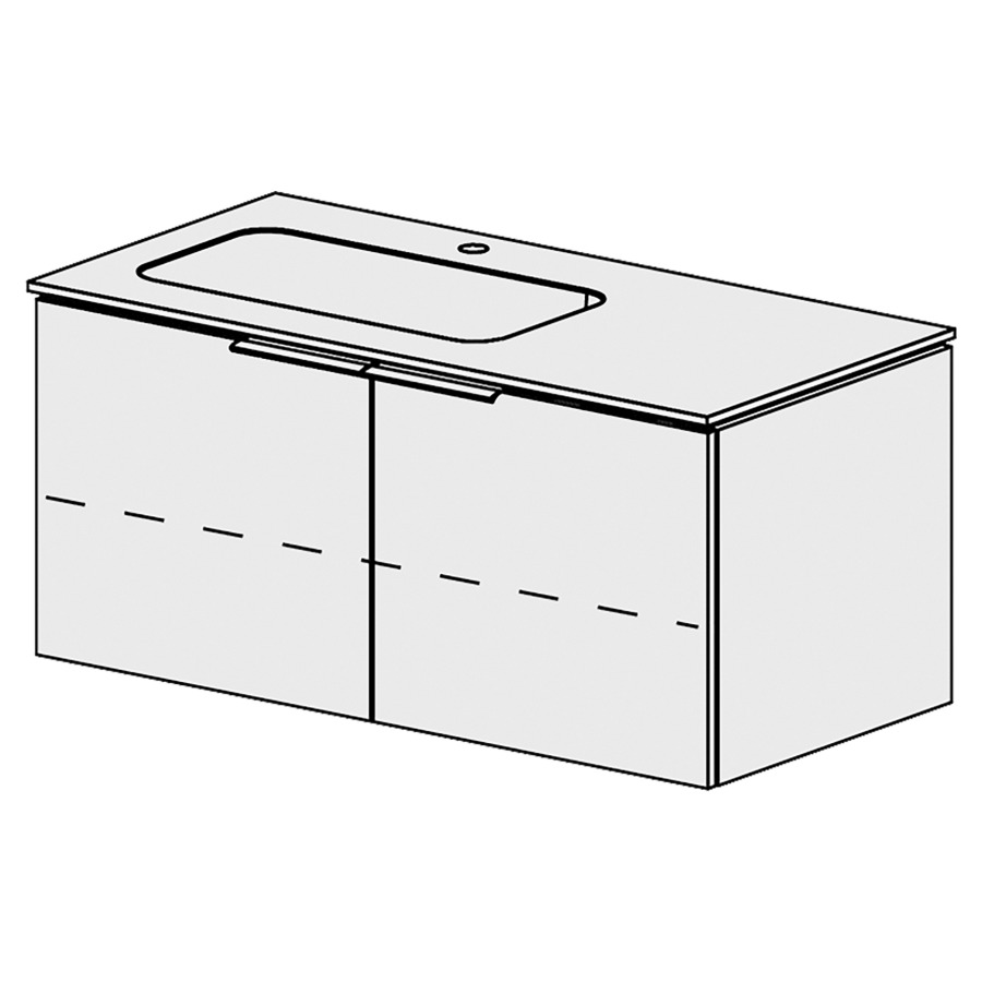 Élément inférieur  Glano Mineral 
106 x 57.5 x 51.5 cm
recouvrement Fonte minérale blanc mat
avec lavabo à gauche
armoire de tablette 2&nbsp;portes
1&nbsp;tablette réglable
portes avec Blumotion