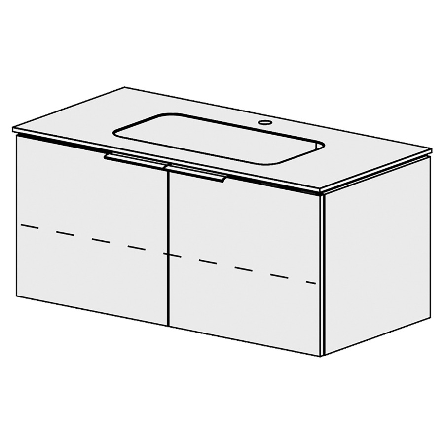 Élément inférieur  Glano Mineral 
106 x 57.5 x 51.5 cm
recouvrement Fonte minérale blanc mat
avec lavabo au milieu
armoire de tablette 2&nbsp;portes
1&nbsp;tablette réglable
portes avec Blumotion