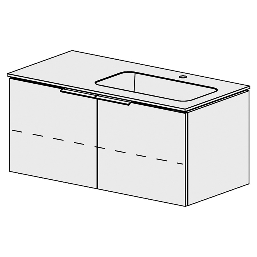 Élément inférieur  Glano Mineral 
106 x 57.5 x 51.5 cm
recouvrement Fonte minérale blanc mat
avec lavabo à droite
armoire de tablette 2&nbsp;portes
1&nbsp;tablette réglable
portes avec Blumotion