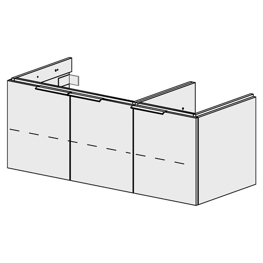 Élément inférieur  Glano Top
120 x 46 x 50.7 cm
2&nbsp;armoires de tablette 3&nbsp;portes
porte droite charnière à droite
1&nbsp;tablette chacune réglable
portes avec Blumotion
