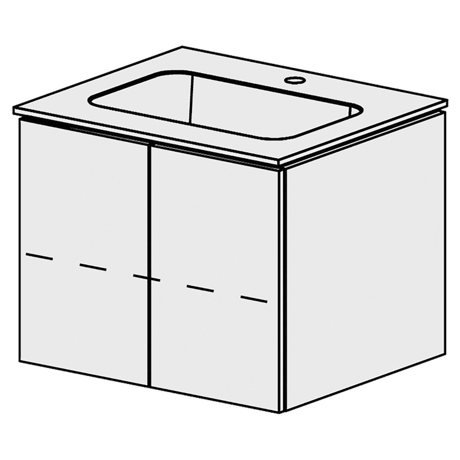 Élément inférieur  Glano Mineral
61 x 57.5 x 51.5 cm
recouvrement Fonte minérale blanc mat
avec lavabo au milieu
armoire de tablette 2&nbsp;portes
1&nbsp;tablette réglable
portes avec Blumotion