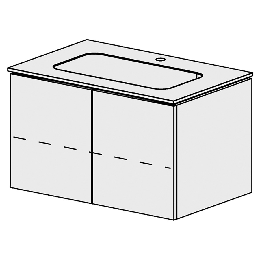 Élément inférieur  Glano Mineral
81 x 57.5 x 51.5 cm
recouvrement Fonte minérale blanc mat
avec lavabo au milieu
armoire de tablette 2&nbsp;portes
1&nbsp;tablette réglable
portes avec Blumotion