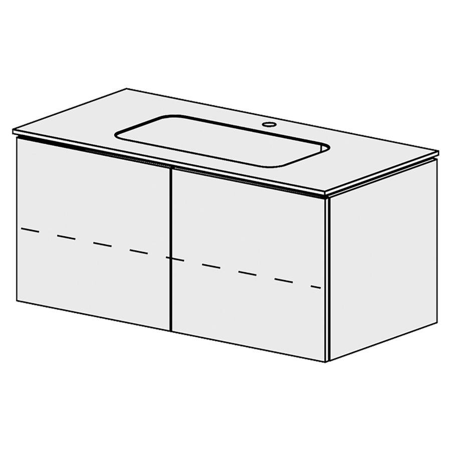 Élément inférieur  Glano Mineral
106 x 57.5 x 51.5 cm
recouvrement Fonte minérale blanc mat
avec lavabo au milieu
armoire de tablette 2&nbsp;portes
1&nbsp;tablette réglable
portes avec Blumotion