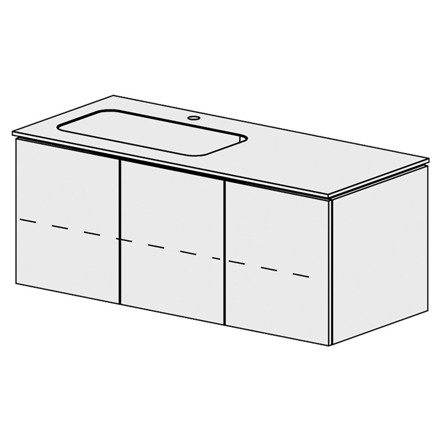 Élément inférieur  Glano Mineral
121 x 57.5 x 51.5 cm
recouvrement Fonte minérale blanc mat
avec lavabo à gauche
2&nbsp;armoires de tablette 3&nbsp;portes
2&nbsp;tablettes réglable
portes avec Blumotion