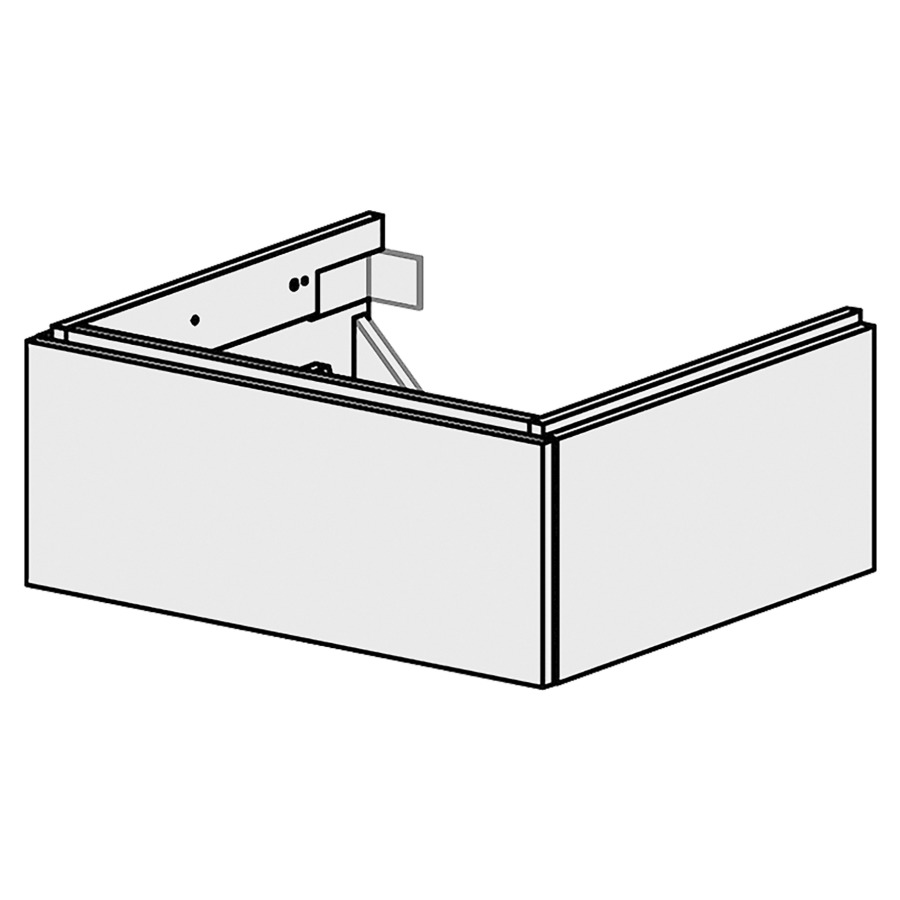 Élément inférieur  Glano Top
60 x 23.3 x 50.7 cm
pour lavabo au milieu
élément de tiroir 1&nbsp;tiroir
tiroir avec Blumotion
pour siphon à encombrement réduit 
et manchon à emboîter 32 mm
