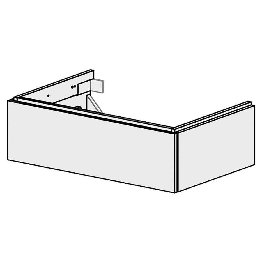 Élément inférieur  Glano Top
80 x 23.3 x 50.7 cm
pour lavabo au milieu
élément de tiroir 1&nbsp;tiroir
tiroir avec Blumotion
pour siphon à encombrement réduit 
et manchon à emboîter 32 mm