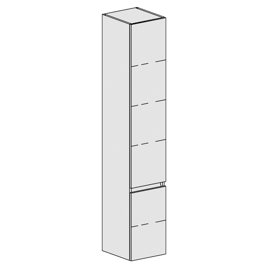Armoire haute Spacio 
30 x 168 x 33.2 cm
armoire de tablette 2&nbsp;portes
portes charnière à gauche
4&nbsp;tablettes réglable
portes avec Blumotion