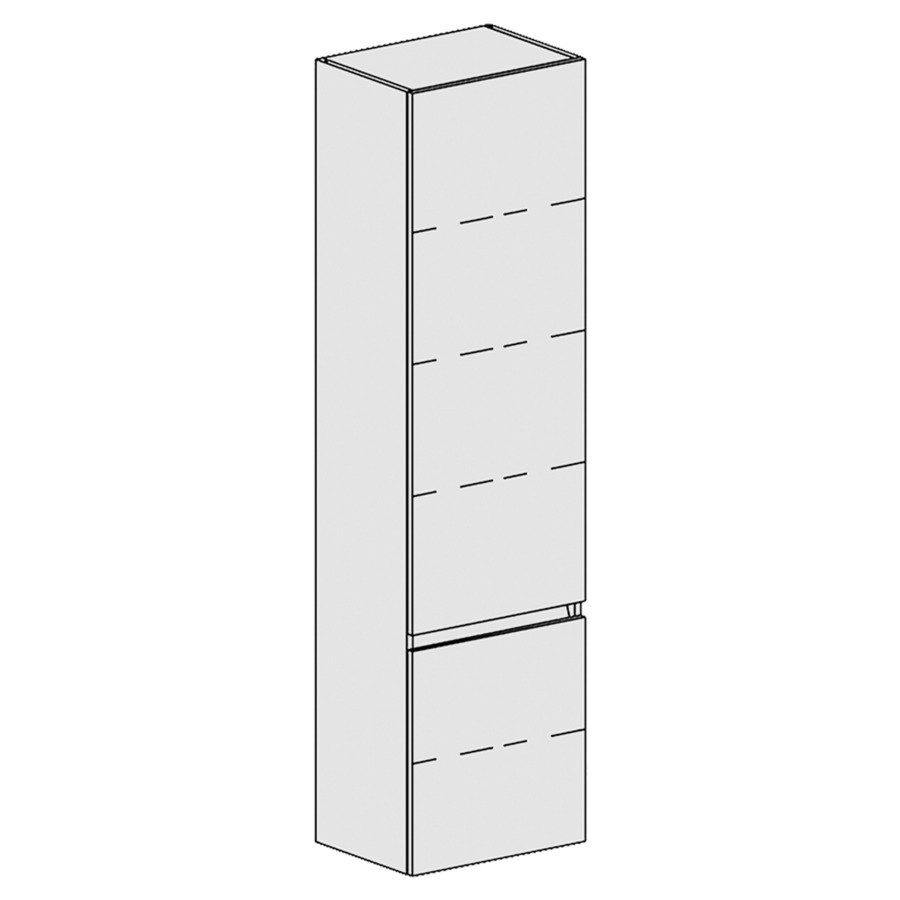 Armoire haute Spacio 
45 x 168 x 33.2 cm
armoire de tablette 2&nbsp;portes
portes charnière à gauche
4&nbsp;tablettes réglable
portes avec Blumotion