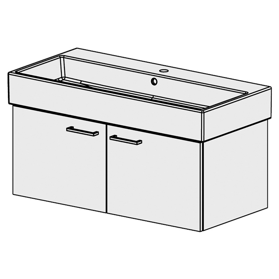 Élément inférieur  Vero Air Slim
96 x 39 x 45.8 cm
armoire de tablette 2&nbsp;portes
portes avec Blumotion