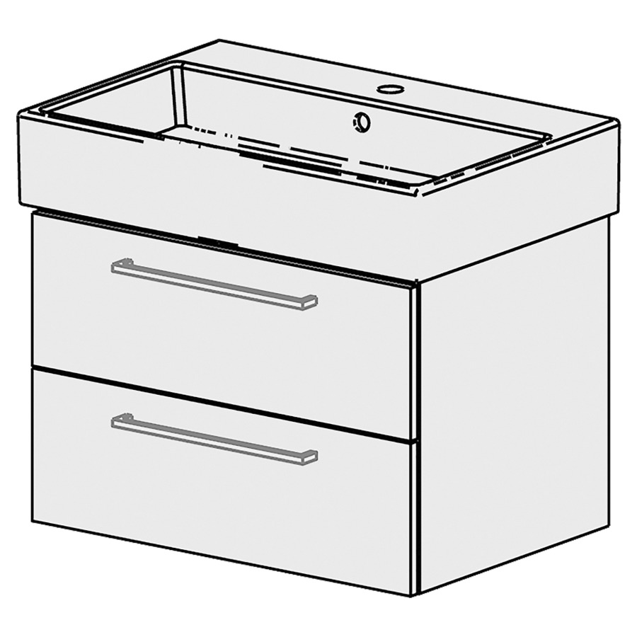 Élément inférieur  Vero Air Comfort
66 x 46 x 45.8 cm
élément de tiroir 2&nbsp;tiroirs
tiroirs avec Blumotion
pour siphon à encombrement réduit 
et manchon à emboîter 32 mm