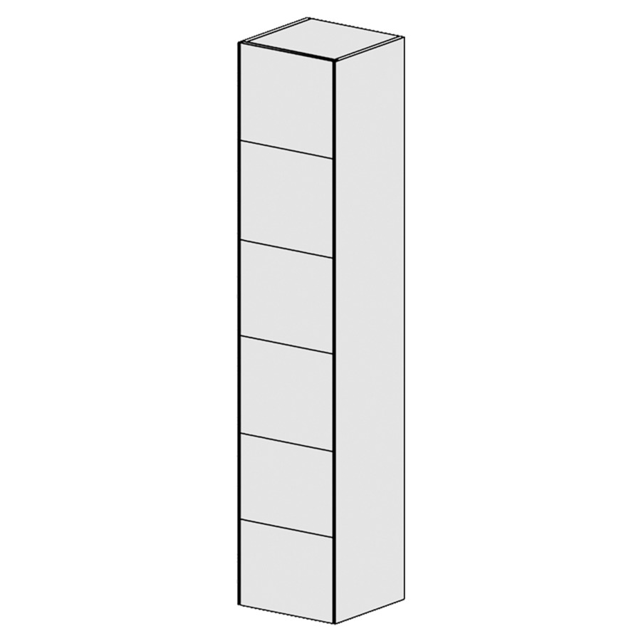 Armoire haute FIT 
35 x 168 x 33.3 cm
armoire de tablette 1&nbsp;porte
porte charnière à droite
1&nbsp;tablette fixée
4 tablette en verre réglable
porte avec Blumotion