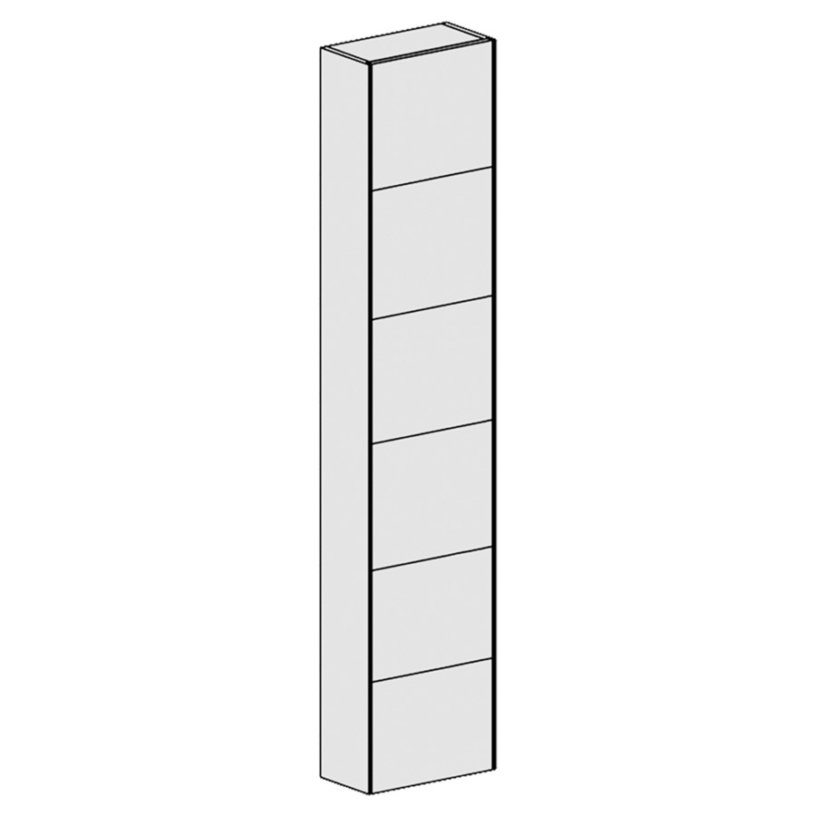 Armoire haute FIT 
35 x 168 x 17.9 cm
armoire de tablette 1&nbsp;porte
porte charnière à gauche
1&nbsp;tablette fixée
4 tablette en verre réglable
porte avec Blumotion